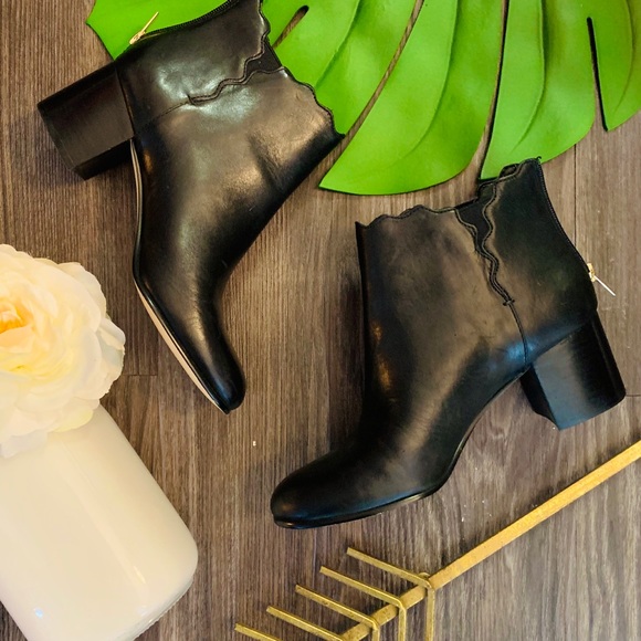 Lands' End Shoes - Practically new Lands End black leather booties